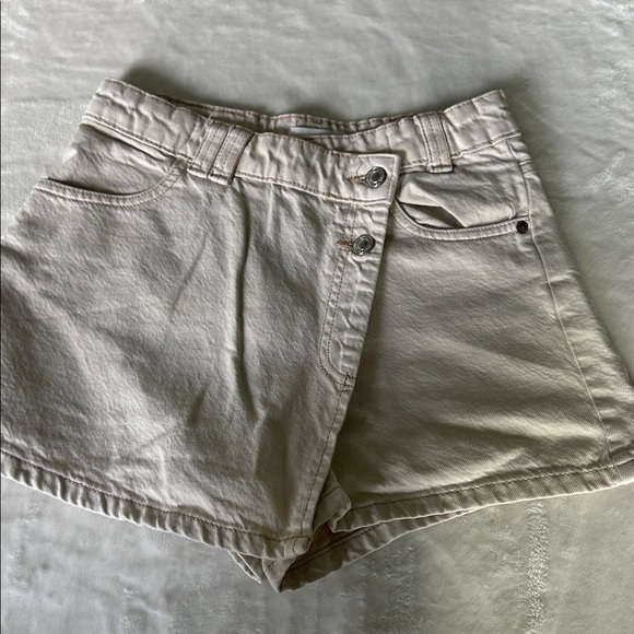 Zara light tan denim Skort - Picture 2 of 6
